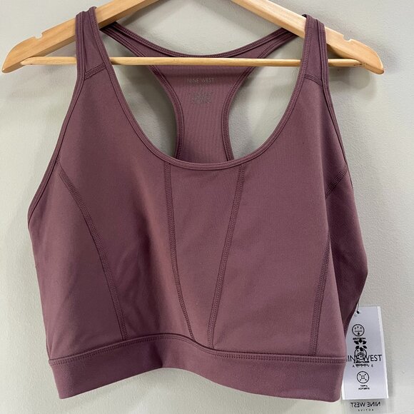 Nine West Active Sports Bra Taupe Stretchy Athleisure Workout Yoga New 1X $44 - Picture 1 of 3